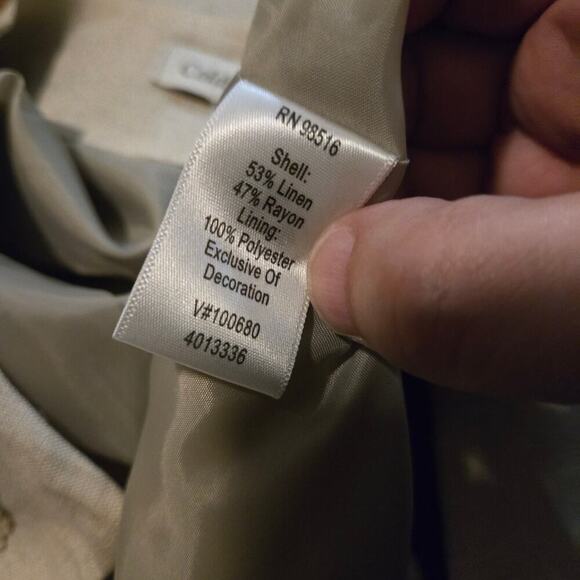 Coldwater Creek Cream Beaded Embroidered Linen Jacket Size 4-6 - Picture 6 of 10